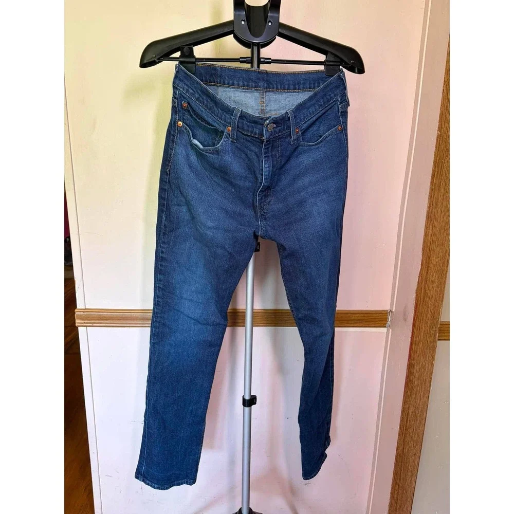 Levis 511 Slim Fit Jeans Mens 34x32 Dark Wash Blue Denim Straight Leg